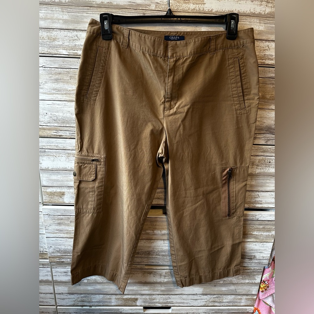 🤎 Chaps Cropped Cargo Pants Size 12 Tan Utility